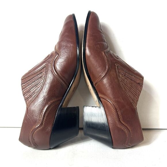 Nordstrom Slip On Brown Leather Classic Ankle Bootie Womens Sz 7.5 M Pointed Toe - Picture 6 of 10